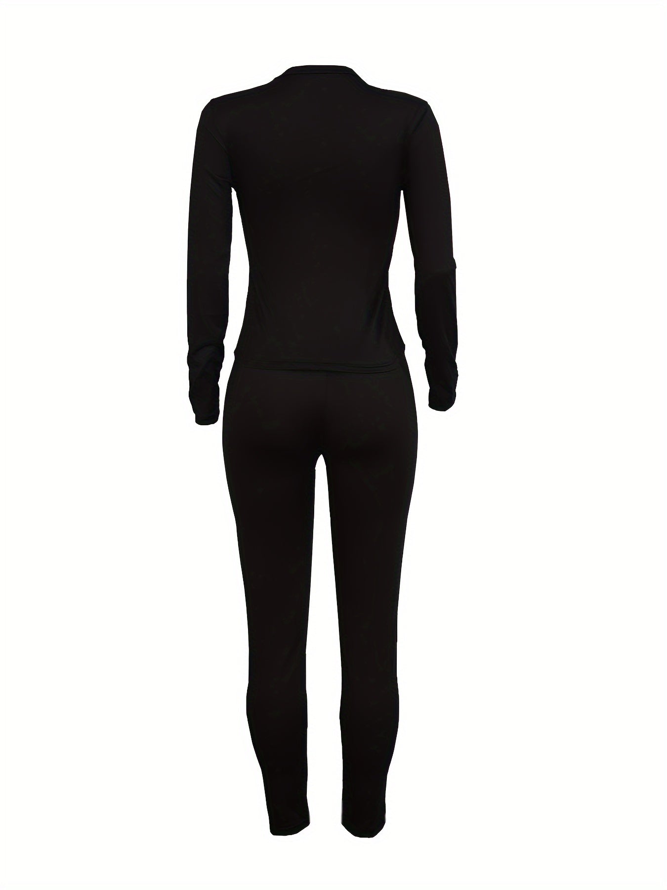 5833A8 European and American Women's Clothing 2024 Autumn and Winter Tight Sexy Personalized Print Motorcycle Two-piece Sports Outdoor Suit